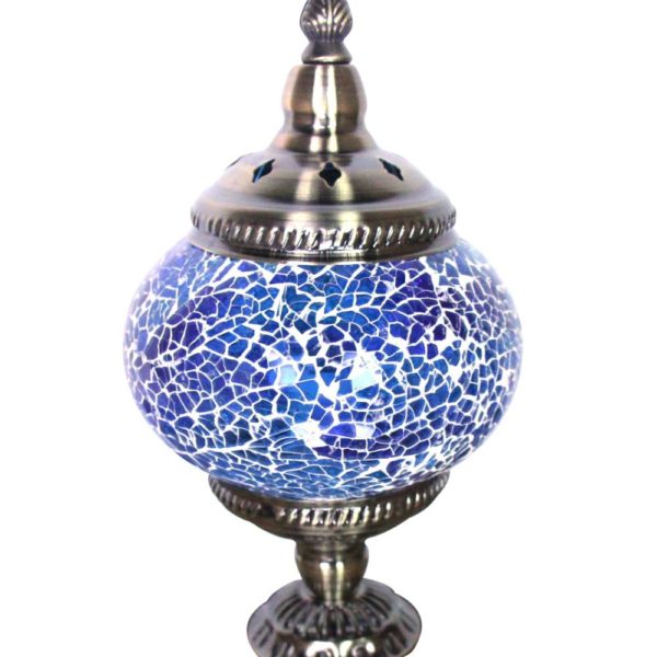 Cracked Teal Turkish Mosaic Table Lamp 4