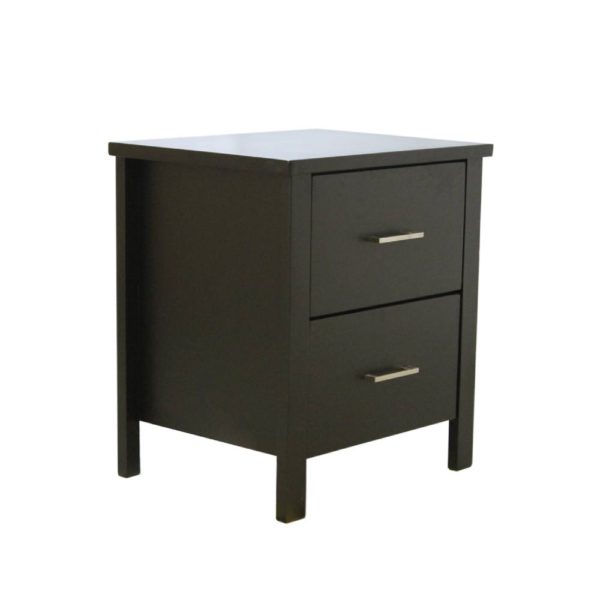 Florence Black 2 Drawer Bedside 2